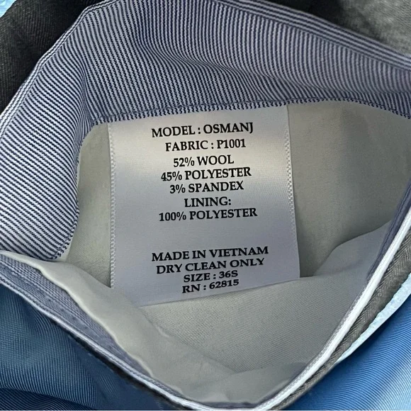 Men’s Slim Fit Suit Jacket Original Penguin By Munsingwear Black Size 36S - Picture 7 of 11